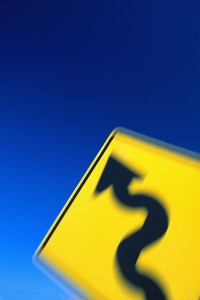 Blurred Winding Road Sign